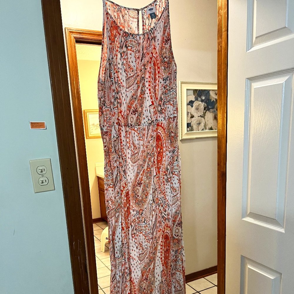 Orange Paisley Maxi Dress